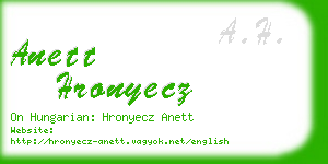 anett hronyecz business card